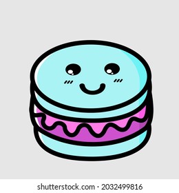 vector graphic illustration of  funny fast food cartoon isolated on white background. Funny fast food characters  