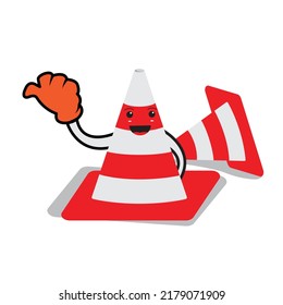 Vector graphic illustration of funny street cone. Good for kids education books cover, website logo, etc