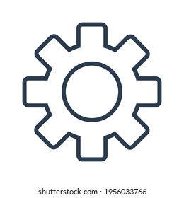 Ilustración gráfica vectorial, el icono de engranaje es negro. bueno para activos gráficos de negocios, así como para diseño web, banners y folletos. diseño sencillo.