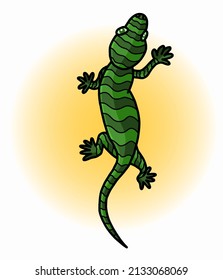 vector graphic illustration of a gecko for design needs or products such as children's books and others. simple vector illustration.