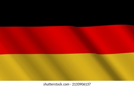 Vector graphic illustration of the German state flag in black, red and yellow. Germany comes from the European continent. This vector is suitable for all content.