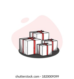 Vector graphic illustration gift box design good for card and banner 