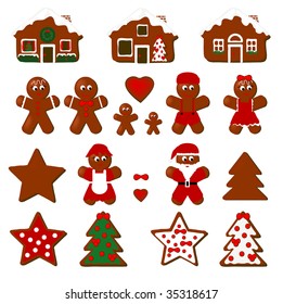 A vector graphic illustration of gingerbread cookies.