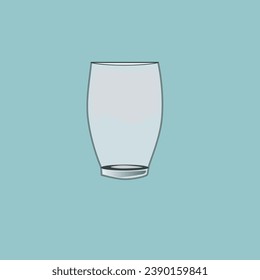 Vector graphic illustration of glass, transparent white background