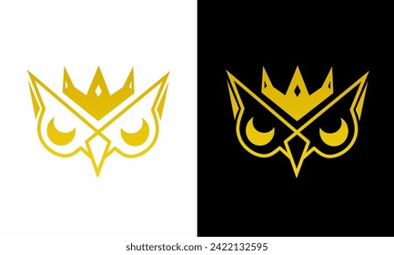 vector graphic illustration of golden owl abstract logo template