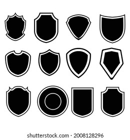 Ilustración gráfica vectorial de un buen escudo utilizado para logotipos, e iconos, pegatinas, etc.