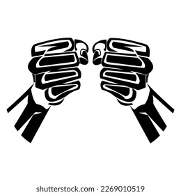 Vector graphic of illustration of hand clasping signifies as true fighter suitable for inspiration icon wallpaper background and fighter character etc