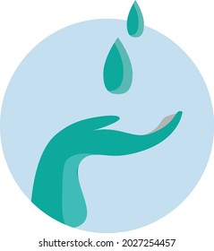 vector graphic illustration of a hand in need of water