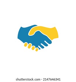 Vector Graphic Illustration Handshake Icon, Reconcile And Agree  Amoong Ukraina Vs Russian.