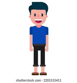 vector graphic illustration of a happy smiling boy perfect for children's story books, videos or for illustration on the web