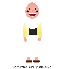 Vector graphic illustration of a happy smiling hooded girl perfect for children's story books, motion videos or for illustrations on the web