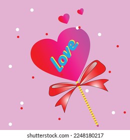 Ilustración vectorial de un globo con forma de corazón para celebración en el día de San Valentín