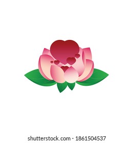 Vector graphic illustration of hearts and flower. Good for greeting cards, store that sells valentine or romance theme products, banner design, etc