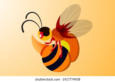A vector graphic illustration of hornet bee. Best fit for logo, illustration, art and element designs.