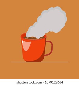Vector graphic illustration of hot coffee