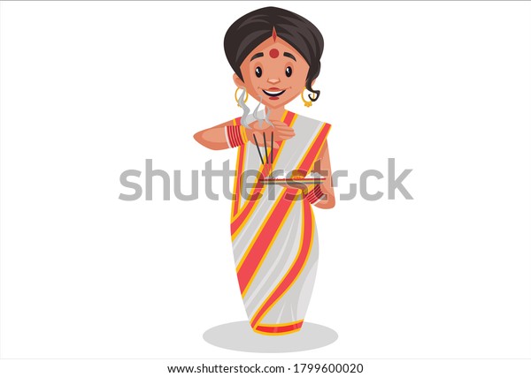 Vector Graphic Illustration Indian Bengali Woman Stock Vector (Royalty ...