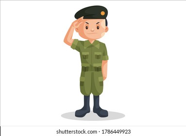 Vector Graphic Illustration. Indian Boy Is Giving A Salute. Individually On A White Background.	