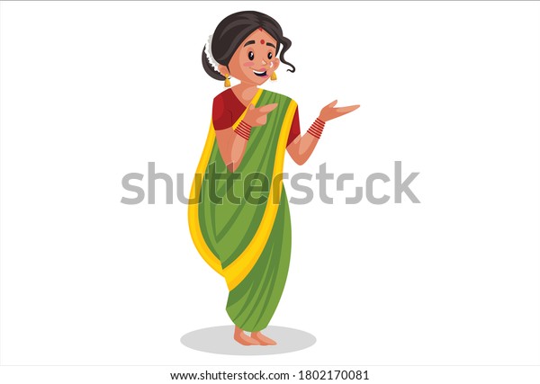 Vector Graphic Illustration Indian Marathi Woman Stock Vector (Royalty ...