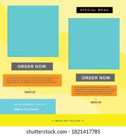 Vector Graphic Illustration Of Insta Stories Template Food & Cullinary And Template, Perfect For Instagram, Brochures, Food Banners, Food Promotions Etc.