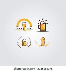 vector graphic illustration of international beer day logo and logo beer and discotic