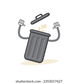 ilustración gráfica vectorial de una invitación a arrojar basura en su lugar