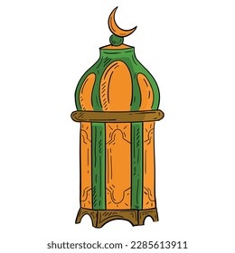 Vector graphic illustration, islamic lantern with hand draw style fit for your design flayer, banner, web page design, greeting card company or design social media