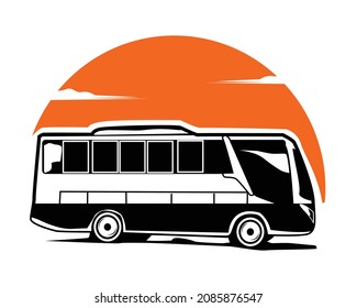 vector graphic illustration of isolated bus side view