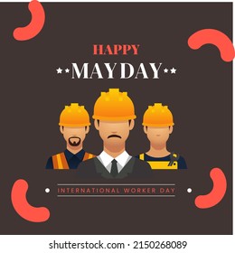 vector graphic illustration of labour, worker, text. top view, suitable for background, wallpaper, social media and world labor day commemoration