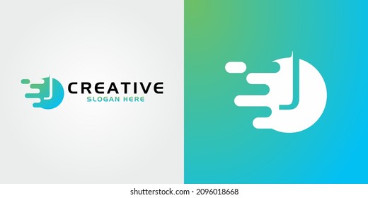 vector graphic illustration of the letter J with a quick circle