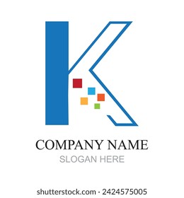 Ilustración gráfica vectorial del logotipo de la letra K perfecta para marcas de tiendas, logotipos de empresas, negocios, recuerdos, etc