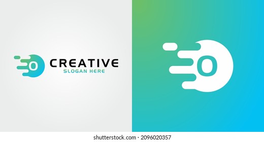 ilustración gráfica vectorial de la letra O con un círculo rápido