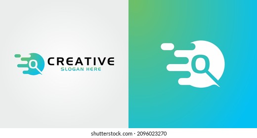 vector graphic illustration of the letter Q with a quick circle