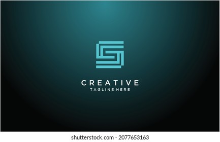 vector graphic illustration of letter s monoline