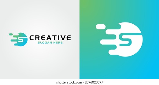 vector graphic illustration of the letter S with a quick circle