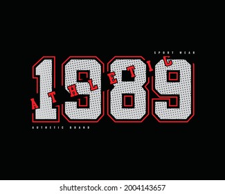Vektorgrafik von Buchstaben, athletischen Zahlen, perfekt für das Design von T-Shirts, Hoodies, etc.