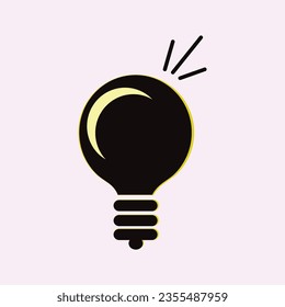 vector graphic illustration of a light bulb reflecting the brain gets an idea 01