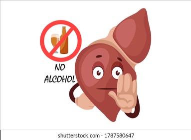 Vector graphic illustration. Liver is saying no alcohol. Individually on white background.	
 svg