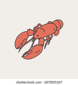 Vector graphic illustration of lobster.