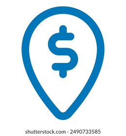 vector graphic illustration of location dollar icon perfect for business, finance, etc. themed websites and mobile apps