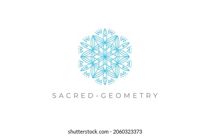 ilustración gráfica vectorial de un diseño de logotipo para forma abstracta estilo de geometría sagrada mandala