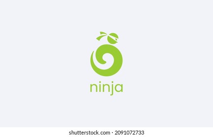 vector graphic illustration logo design for combination ninja, sushi, swirl, letter O