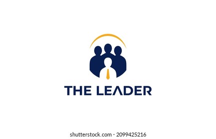 Vector Graphic Illustration Logo Design For The Leader, Leadership With Pictogram Negative Space Style