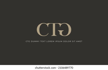 vector graphic illustration logo design for typography, logotype, monogram initial letter CTG with simple elegant style