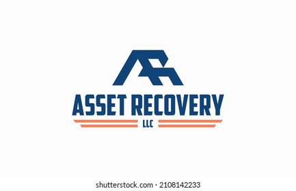 Vector Graphic Illustration Logo Design For Combination Monogram Pictogram Letter A And R For Asset Recovery