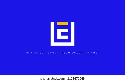 vector graphic illustration logo design for monogram letter E C in modern style