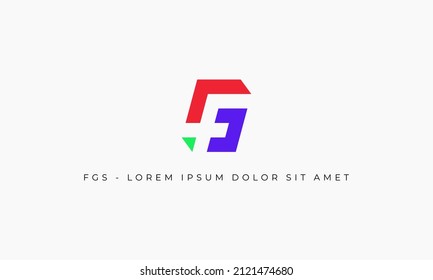 vector graphic illustration logo design for monogram combination letter F G S in multiple color