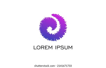 vector graphic illustration logo design for unique abstract pictogram circle swirl in purple color