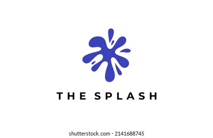 diseño de logotipo de ilustración gráfica vectorial para salpicadura de pictograma abstracto en color azul