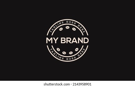 vector graphic illustration logo design for coffee shop, cafe business restaurant with emblem, badge, stamp style