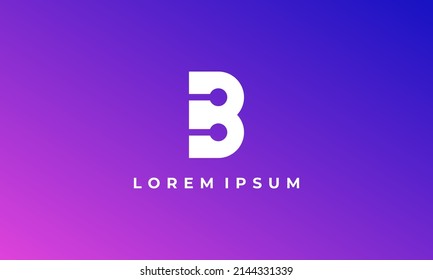vector graphic illustration logo design for pictogram monogram letter B with tech touch